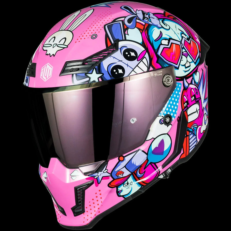 ILM Motorcycle Full Face Helmets DOT ECE Powersports Dual Visor Street Racing with Pinlock Cascos para Motos Model MF509 Pro