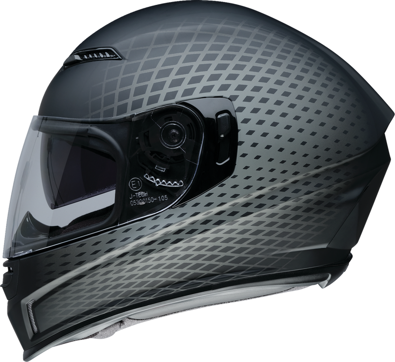 Z1R, Z1R Jackal Waveform Helmet - Gray, Medium - Aerodynamic Polycarbonate Shell with Drop-Down Sun Visor