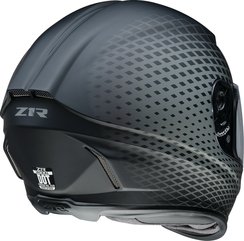 Z1R, Z1R Jackal Waveform Helmet - Gray, Medium - Aerodynamic Polycarbonate Shell with Drop-Down Sun Visor