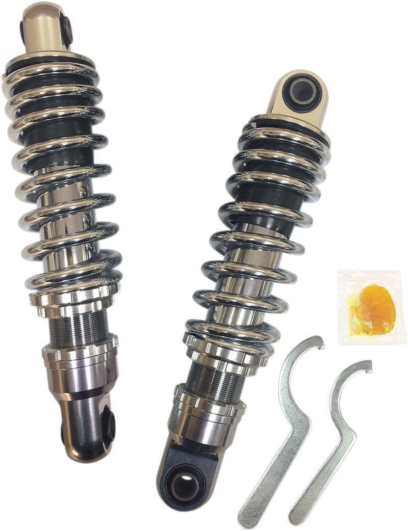DRAG SPECIALTIES SHOCKS, Drag Specialties C16-0148 Premium 10.5-Inch Chrome Shock for Harley-Davidson FXD (1991-2017)