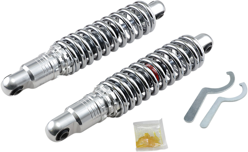 DRAG SPECIALTIES SHOCKS, DRAG SPECIALTIES SHOCKS Premium 13-Inch Ride-Height Adjustable Heavy Duty Chrome Shock C16-0157H