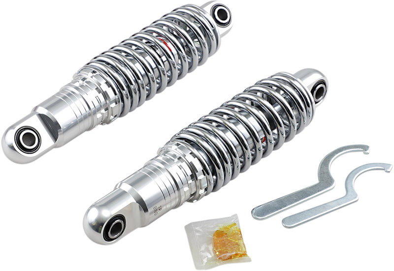 DRAG SPECIALTIES SHOCKS, DRAG SPECIALTIES SHOCKS Premium Ride-Height Adjustable Rear Shock - 11 Inch, Heavy Duty Chrome C16-0160H