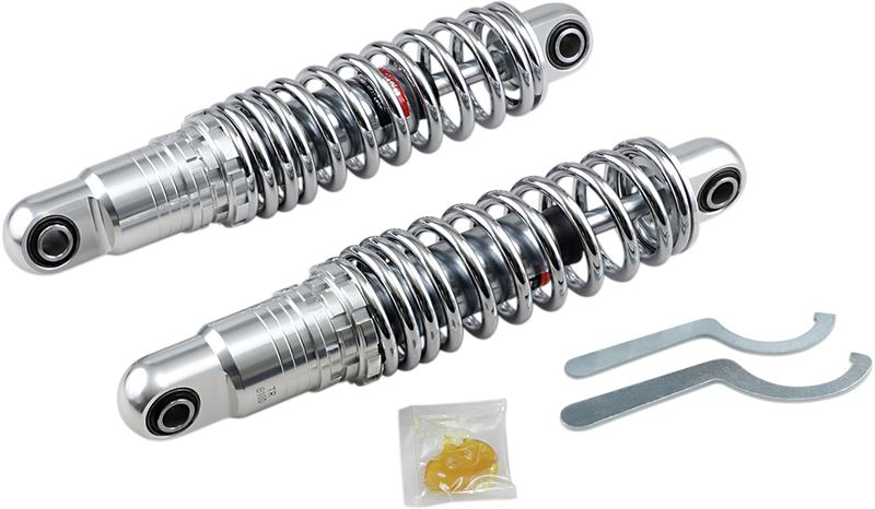DRAG SPECIALTIES SHOCKS, DRAG SPECIALTIES SHOCKS Premium Ride-Height Adjustable 12-Inch Heavy Duty Chrome C16-0162H