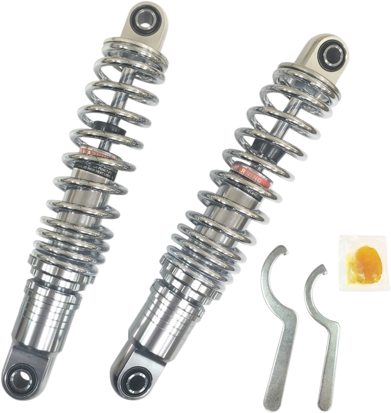 DRAG SPECIALTIES SHOCKS, Drag Specialties Shocks Premium Ride-Height Adjustable Shock Absorbers - 13 Inches - Heavy Duty Chrome C16-0163H