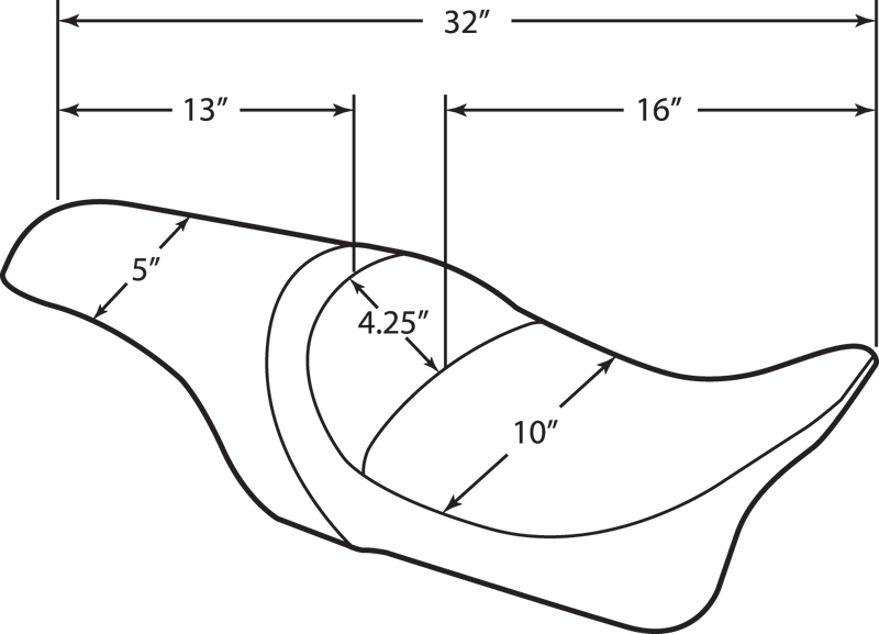 DRAG SPECIALTIES SEATS, Drag Specialties Seats Predator Seat with Mild Stitch for Harley FLHR/FLHX 1997-2007 – Part No. 0801-0214