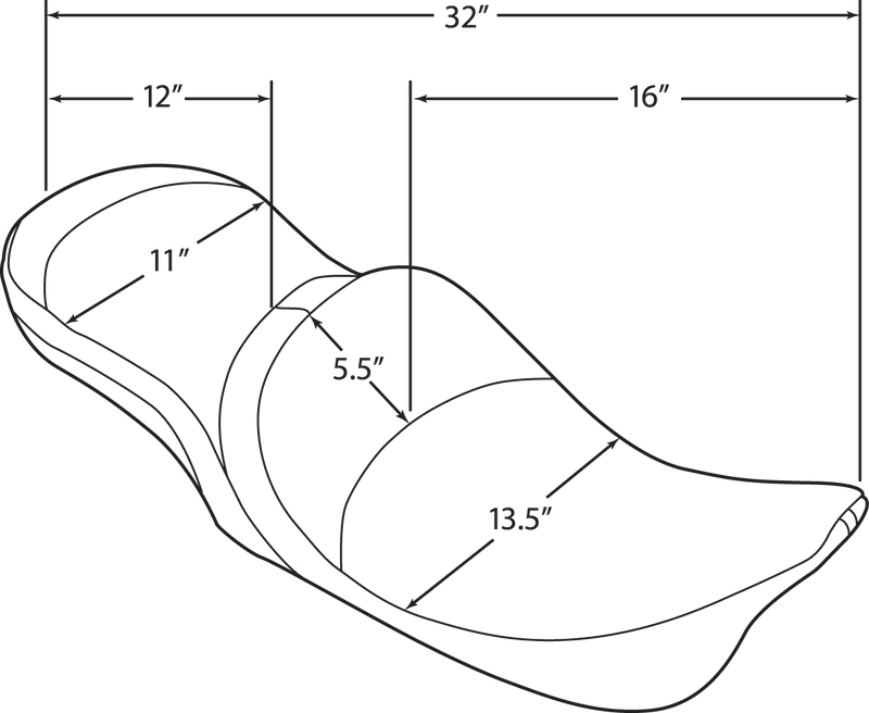 DRAG SPECIALTIES SEATS, DRAG SPECIALTIES SEATS Low Touring Seat with Backrest Receiver for Harley FL 1999-2007, Vinyl and Pillow Design