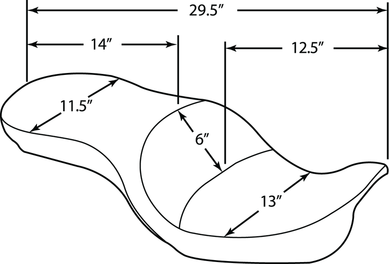 DRAG SPECIALTIES SEATS, DRAG SPECIALTIES SEATS Low Touring Seat with Pillow for FXD/FLD 2006-2017 - Part 0803-0560