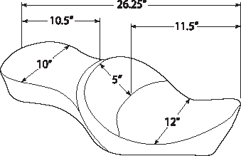 DRAG SPECIALTIES SEATS, Drag Specialties Seats Double Bucket Seat with Mild Stitch for XL '10-'22 – Part Number 0804-0604