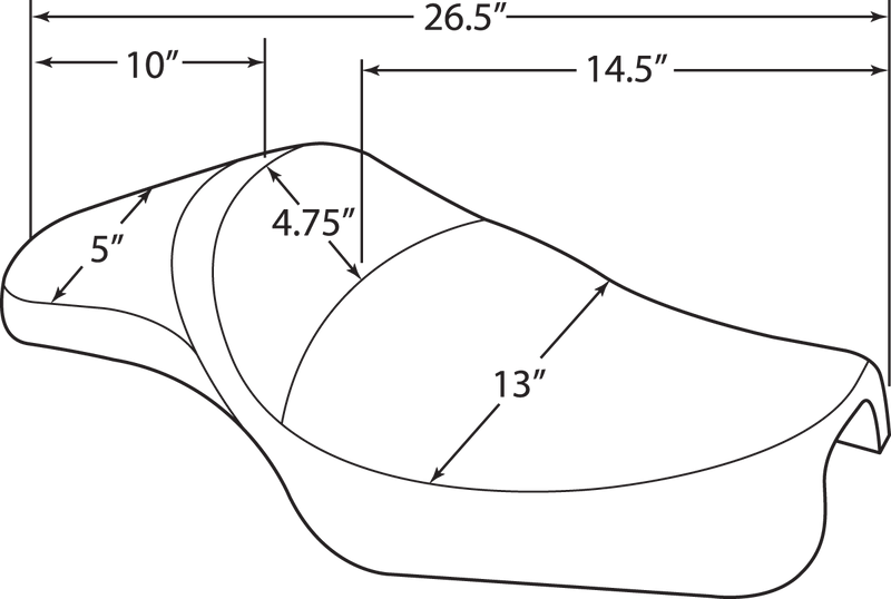 DRAG SPECIALTIES SEATS, Drag Specialties Seats Extended Predator Seat with Diamond Stitch for XL '04-'22 (Part #0804-0611)