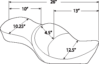 DRAG SPECIALTIES SEATS, Drag Specialties Seats Low Profile Touring Seat Pillow for XL '82-'03 – Part 0804-0626
