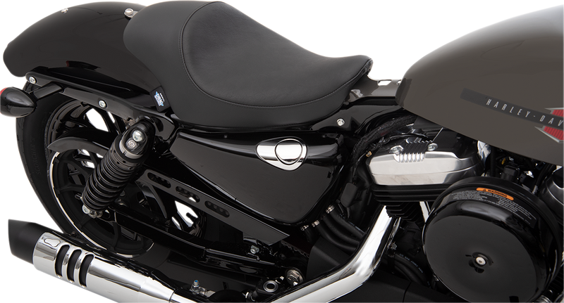 DRAG SPECIALTIES SEATS, DRAG SPECIALTIES SEATS 3/4 Solo Seat for Harley-Davidson XL (2004-2022) - Black Smooth with Improved Comfort and Style