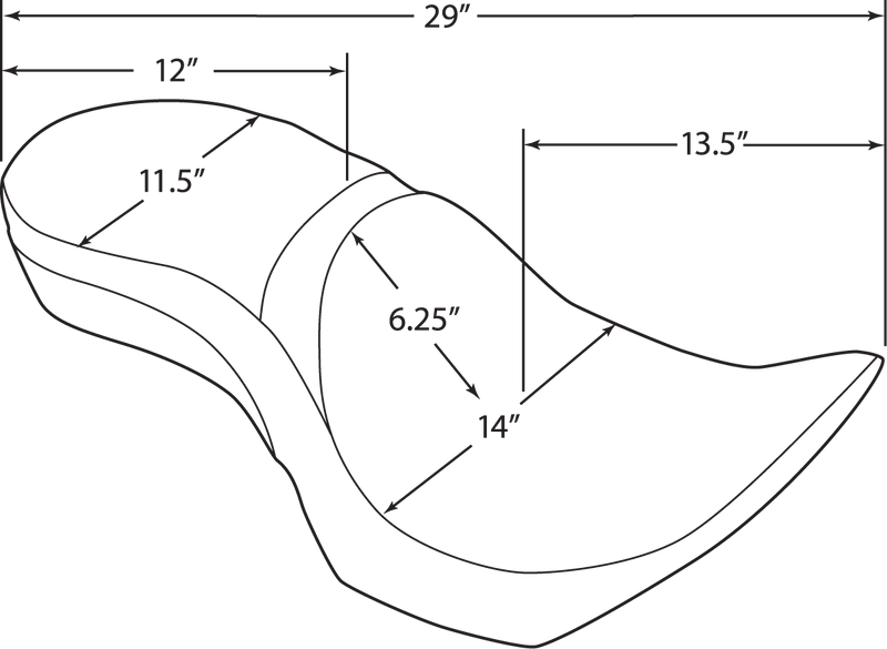 DRAG SPECIALTIES SEATS, Drag Specialties Seats Low Profile Seat with Driver's Backrest - Jackpot Part 0810-1577
