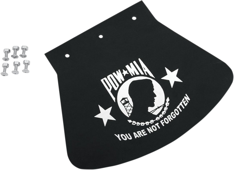 DRAG SPECIALTIES SEATS, DRAG SPECIALTIES SEATS POW-MIA Mud Flap - 10-1/2 Inch Wide x 8 Inch High, Part Number 1420-0046