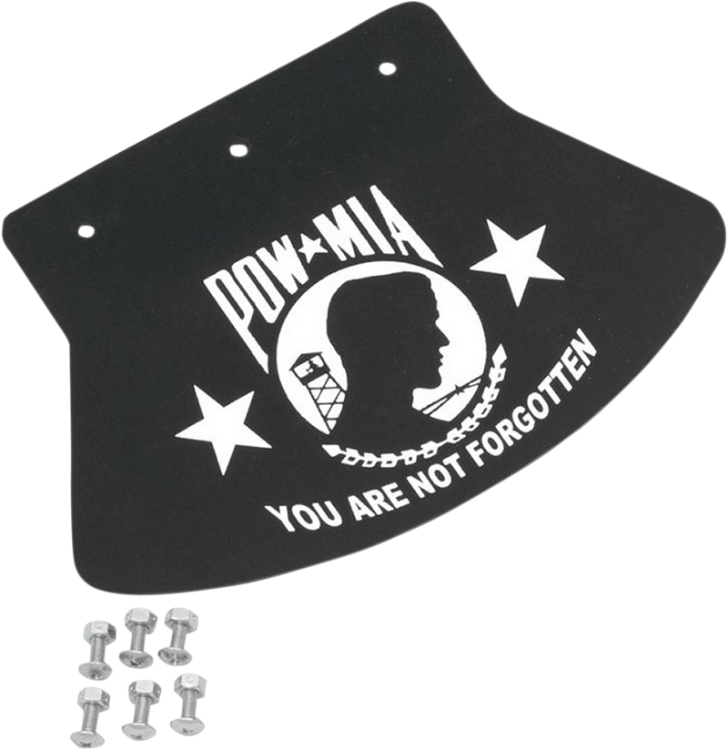 DRAG SPECIALTIES SEATS, DRAG SPECIALTIES SEATS POW-MIA Mud Flap 9.5 x 6.5 Inches - Part 1420-0045