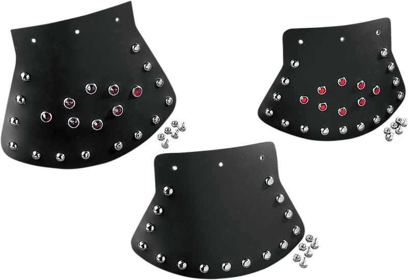 DRAG SPECIALTIES SEATS, DRAG SPECIALTIES SEATS DS393703 Studded Rubber Mud Flap - 9-1/2" W x 6-1/2" H