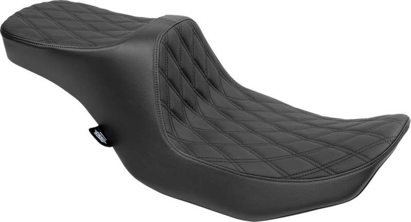 DRAG SPECIALTIES SEATS, DRAG SPECIALTIES SEATS Predator III 2-Up Seat for FLT/FLH 2023-2024 - Black Vinyl with Double Diamond Stitching, Part #4690B