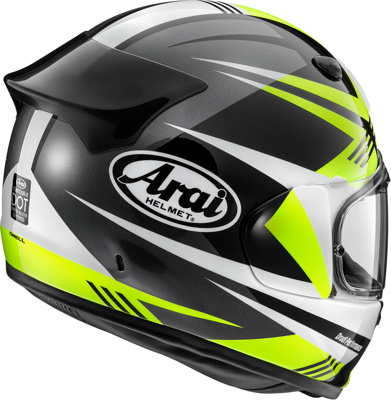 ARAI HELMETS, ARAI HELMETS Contour-X Helmet with Integrated Duct and Aerodynamic Spoiler - Mark Yellow XS 0101-18146
