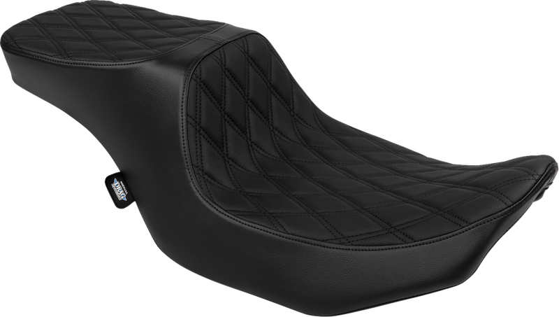 DRAG SPECIALTIES SEATS, Drag Specialties Seats Predator 2-Up Seat with Vinyl Cover and Double Diamond Black Stitch for Harley FLTR/FLHX 2023-2024 (Part #4692B)