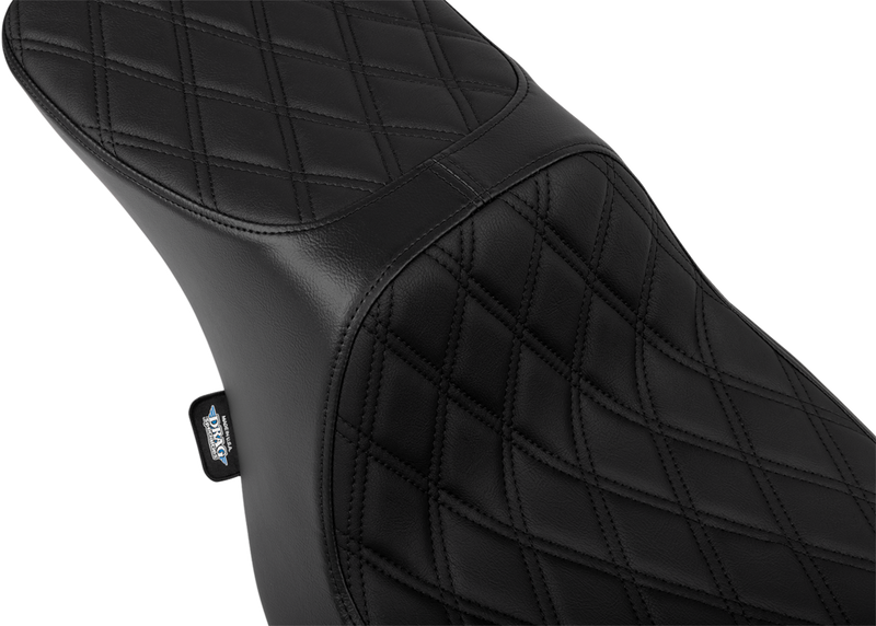 DRAG SPECIALTIES SEATS, Drag Specialties Seats Predator 2-Up Seat with Vinyl Cover and Double Diamond Black Stitch for Harley FLTR/FLHX 2023-2024 (Part #4692B)