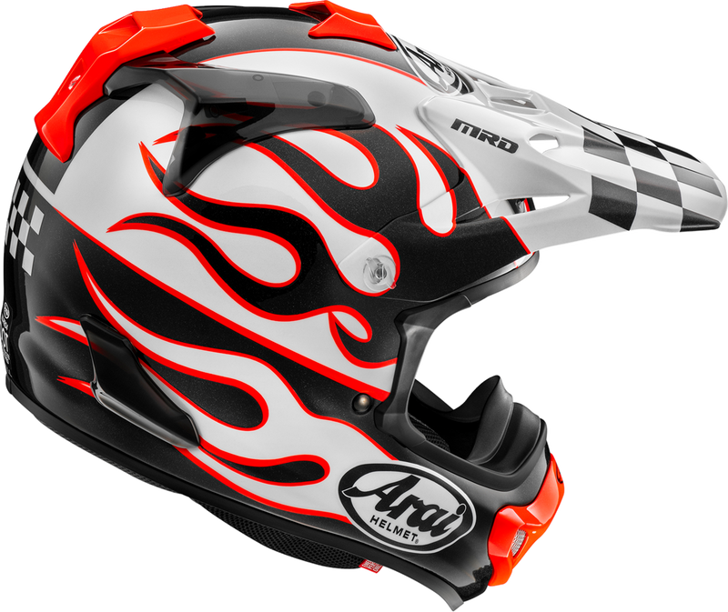 ARAI HELMETS, ARAI Helmets VX-Pro4 Flame White XL - Advanced Off-Road Motorcycle Helmet with Enhanced Safety Features