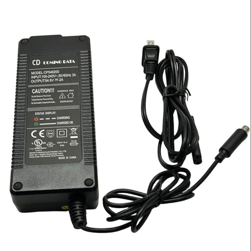 54.6v 2amp Lithium Ion Battery Charger - 8mm Coaxial Plug