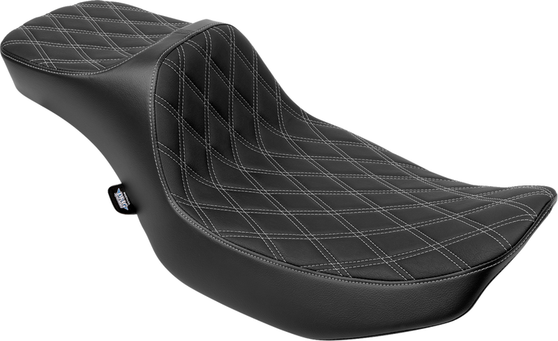 DRAG SPECIALTIES SEATS, Drag Specialties Seats Predator III Extended Reach Seat - Silver Stitching for Harley FLH/FLT 2023-2024 Part 4705C