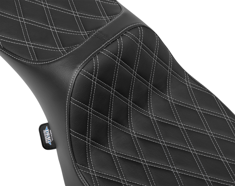 DRAG SPECIALTIES SEATS, Drag Specialties Seats Predator III Extended Reach Seat - Silver Stitching for Harley FLH/FLT 2023-2024 Part 4705C