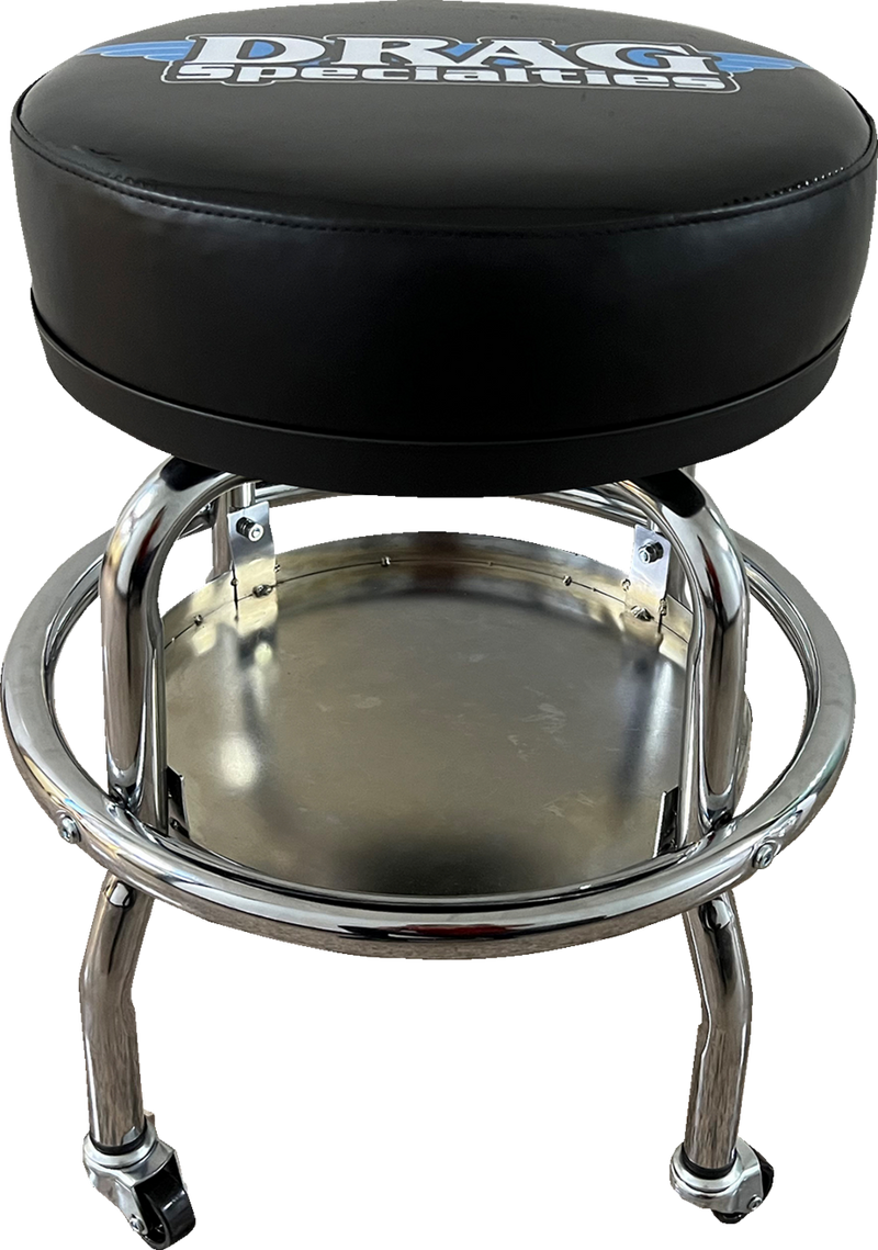 DRAG SPECIALTIES Mechanic Bar Stool X80-6030D with Chrome Finish, 22-Inch Height