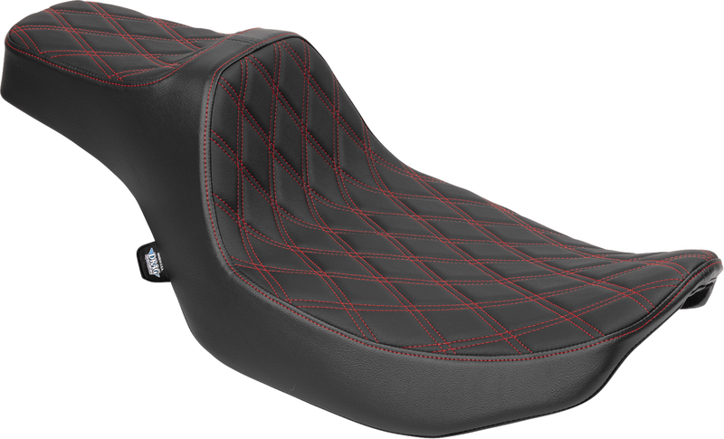 DRAG SPECIALTIES SEATS, Drag Specialties Seats Predator III Extended Reach Seat for FLT/FLH 2023-2025, Red Double Diamond Stitch
