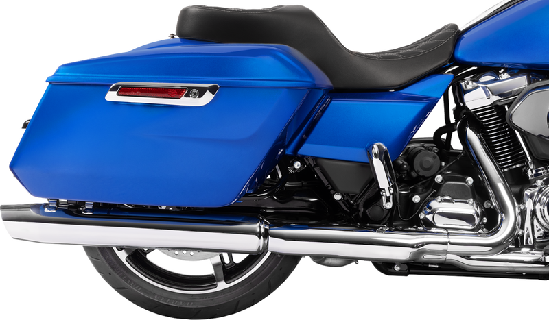 DRAG SPECIALTIES SEATS, Drag Specialties Seats Forward Position Freedom Seat for FLH/FLT 2023-2025, Vinyl with Silver Double Diamond Stitch - Part #4715C