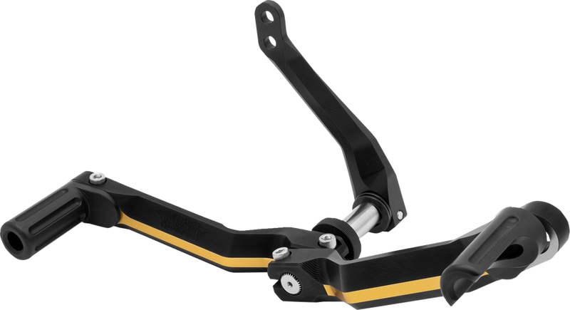 DRAG SPECIALTIES, DRAG SPECIALTIES Heel/Toe Shifter RCT-B007 - Adjustable Black and Gold Motorcycle Foot Controls