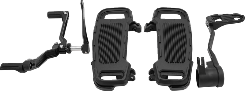 DRAG SPECIALTIES, DRAG SPECIALTIES Adjustable Black Floorboard Kit CU-B001 for Harley-Davidson
