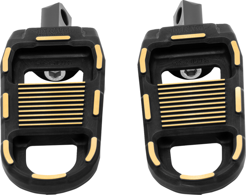 DRAG SPECIALTIES Adjustable Foot Pegs - Black/Gold RGK2-B003 for Motorcycles