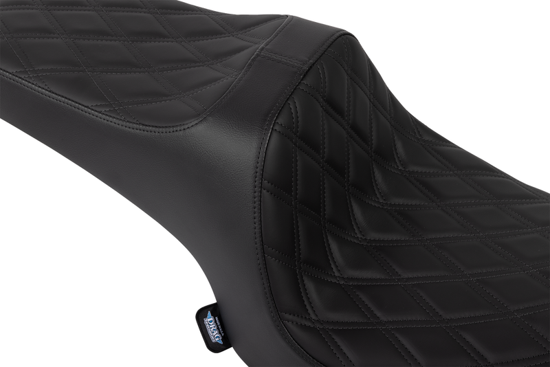 DRAG SPECIALTIES SEATS, DRAG SPECIALTIES SEATS Predator III Seat - Solar Leather, Double Diamond Stitching, Black - Challenger 2020-2025, Part #4718F
