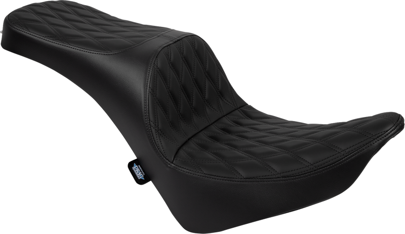 DRAG SPECIALTIES SEATS, DRAG SPECIALTIES SEATS Freedom Seat for Harley FL/FX 2018-2025 in Solar Leather with Double Diamond Black Stitch, Part #4719F