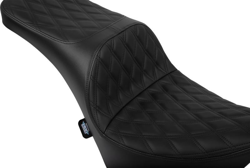 DRAG SPECIALTIES SEATS, DRAG SPECIALTIES SEATS Freedom Seat for Harley FL/FX 2018-2025 in Solar Leather with Double Diamond Black Stitch, Part #4719F