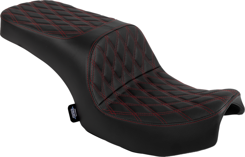 DRAG SPECIALTIES SEATS, Drag Specialties Seats Freedom Seat for Challenger 2020-2025 & Chieftain 2025 with Double Diamond Red Stitch by DRAG SPECIALTIES SEATS Part 4722D