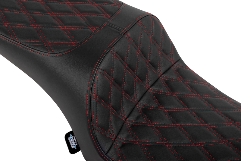 DRAG SPECIALTIES SEATS, Drag Specialties Seats Freedom Seat for Challenger 2020-2025 & Chieftain 2025 with Double Diamond Red Stitch by DRAG SPECIALTIES SEATS Part 4722D