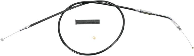 DRAG SPECIALTIES Black Vinyl Throttle Cable 31-3/4" with Chrome Fittings and Nylon Liner (Part No. 4330800B)
