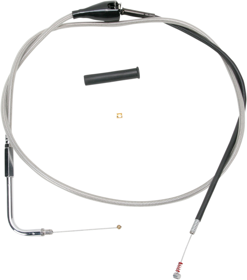 DRAG SPECIALTIES Stainless Braided Idle Cable 52" - Part Number 5342852B