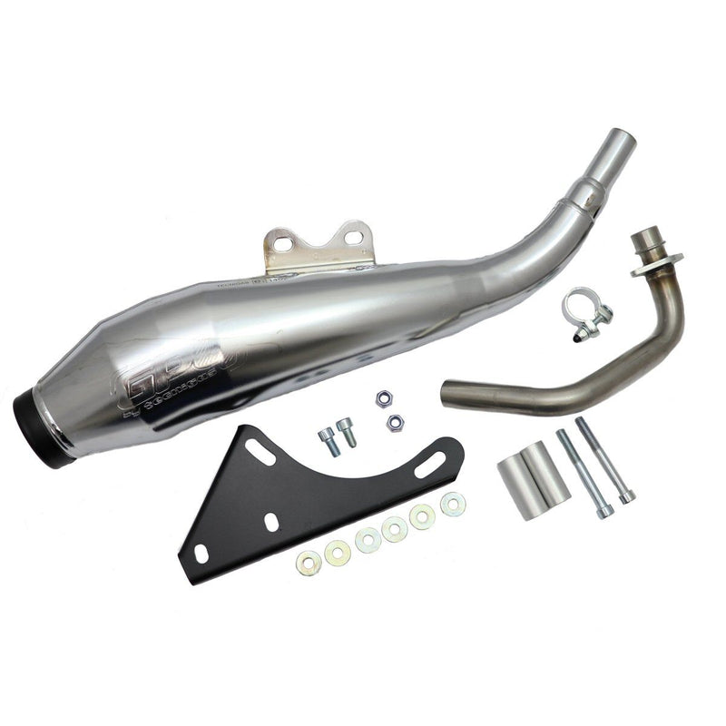 Tecnigas GP4 Nickel Exhaust - Piaggio & Vespa 50cc 4T (2V)