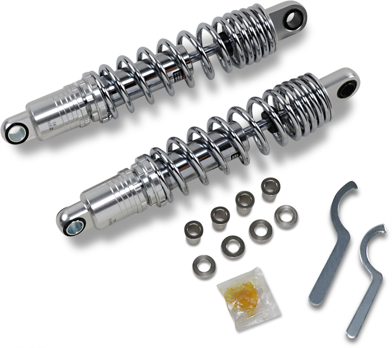 DRAG SPECIALTIES SHOCKS, DRAG SPECIALTIES SHOCKS Premium Ride-Height Adjustable Shocks – 13.5 Inch Heavy Duty Chrome C16-0168NUH