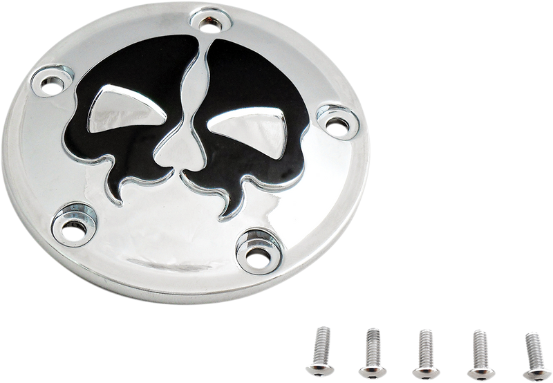 Drag Specialties Chrome Black Skull Points Cover for Twin Cam 78040