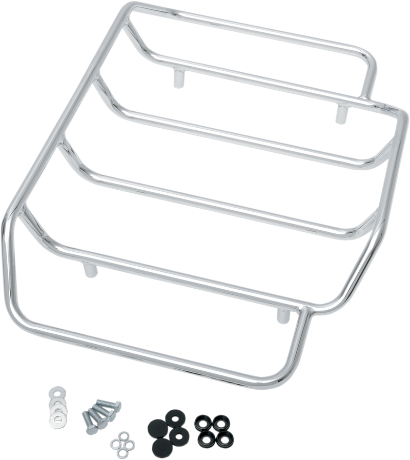 DRAG SPECIALTIES Chrome Tour-Pak Luggage Rack C77-0139 for Harley-Davidson with King, Chopped, or Razor Tour-Pak