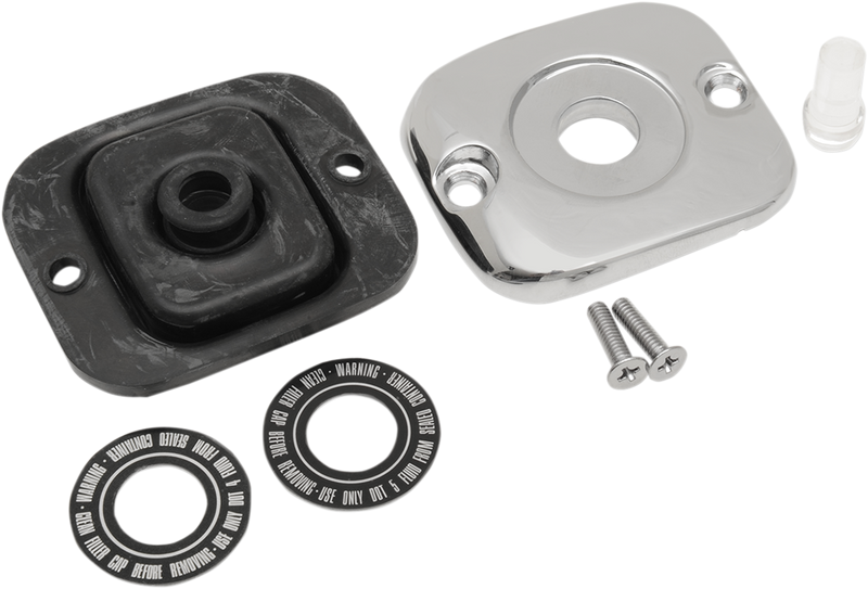 DRAG SPECIALTIES, DRAG SPECIALTIES OEM Chrome Master Cylinder Cover - Fits 1996-2017 Models (DS373812-1)
