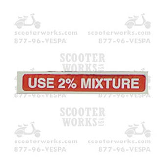 Vespa Gas Cap Decal; Use 2% Mixture - Vintage Vespa