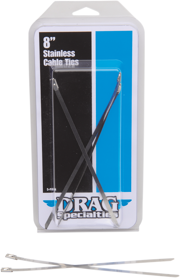 DRAG SPECIALTIES Stainless Steel Tie Wraps 8 Inch (Part #304-0508-D)