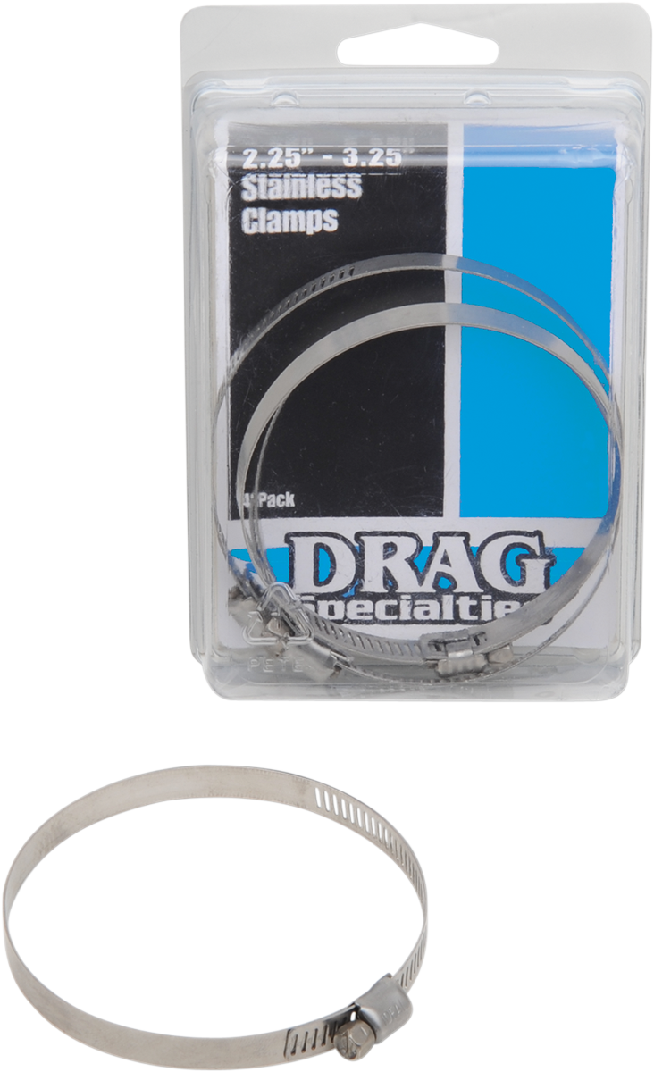 Drag Specialties Stainless Steel Clamps 2.25 to 3.25 Inches Part #114-6244