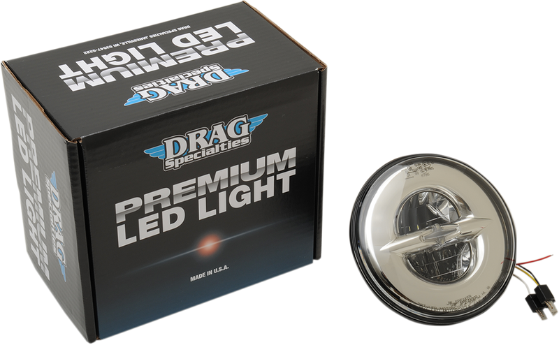 DRAG SPECIALTIES 7-Inch Reflector-Style Headlight - Chrome (Part #0552864)