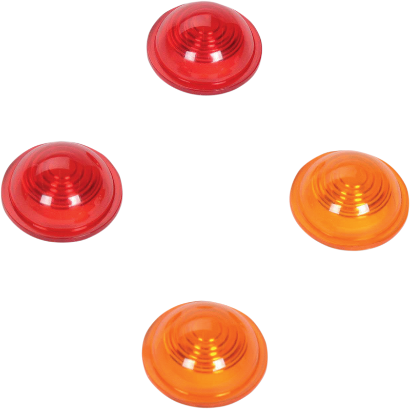 Drag Specialties Mini-Bullet Lens Kit - Amber/Red for Parts #2040-0532 & 2040-0276